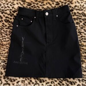 Vintage Versace Jeans Couture Black Mini Skirt – Size 26